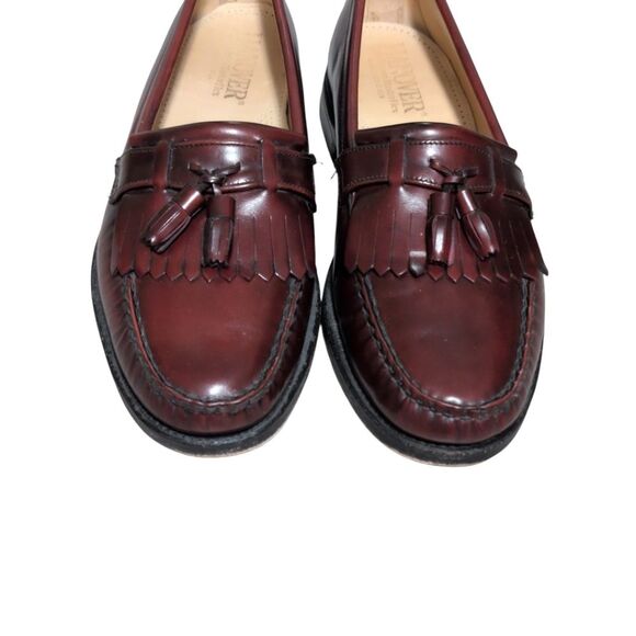 Vintage Hanover burgundy leather kiltie tassel Wing Tip loafers men\'s size 10 main image 4